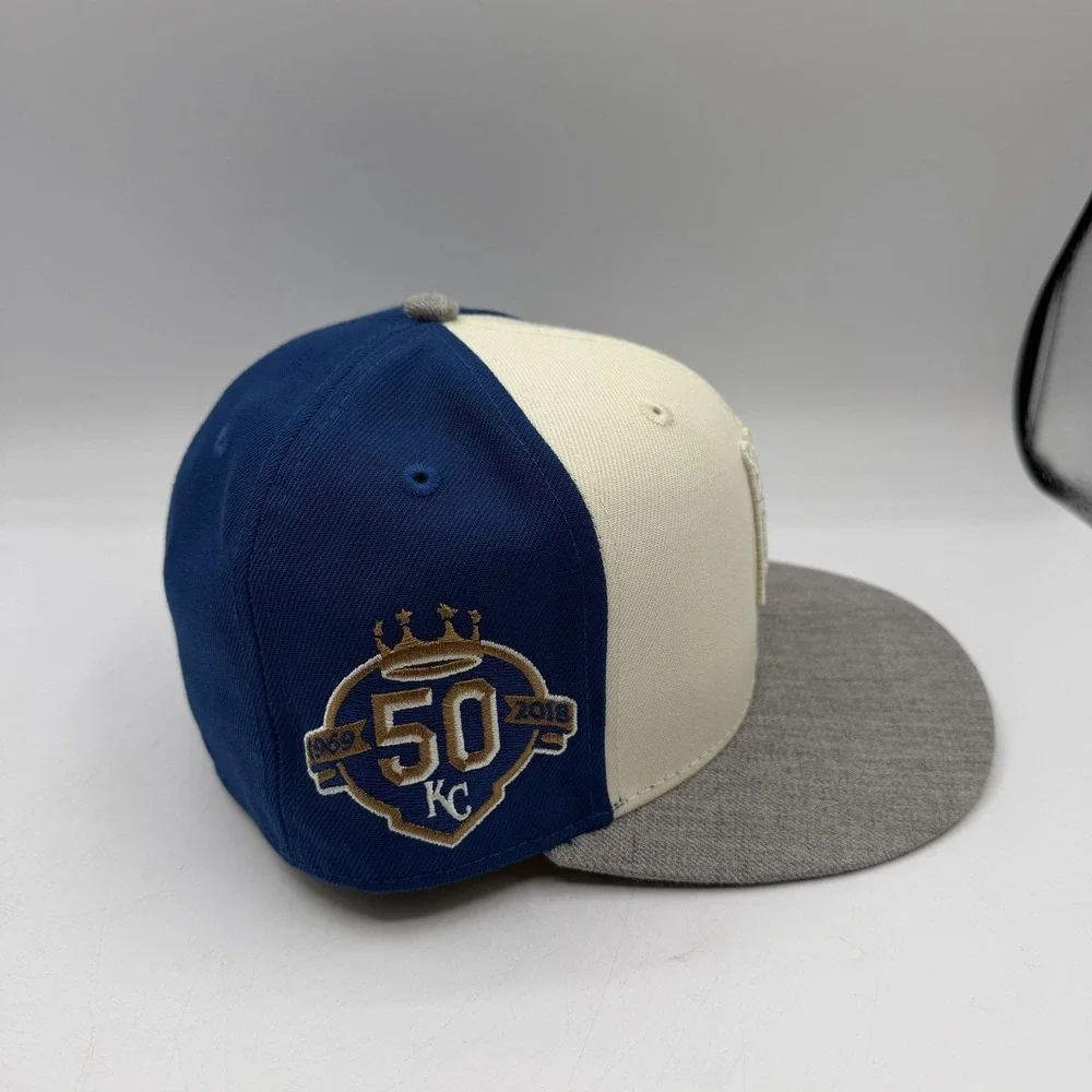 Mitchell & Ness Kansas City‎ Royals Hat Cap Sz 6 7/8 Liberty Fit 50 Years Patch
